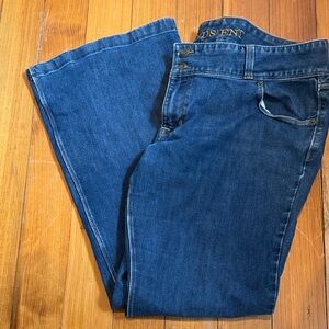 Lands' End Dark Blue Flare Jeans